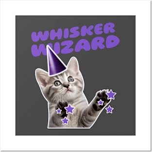 Cute Funny Cat Wizard Posters and Art